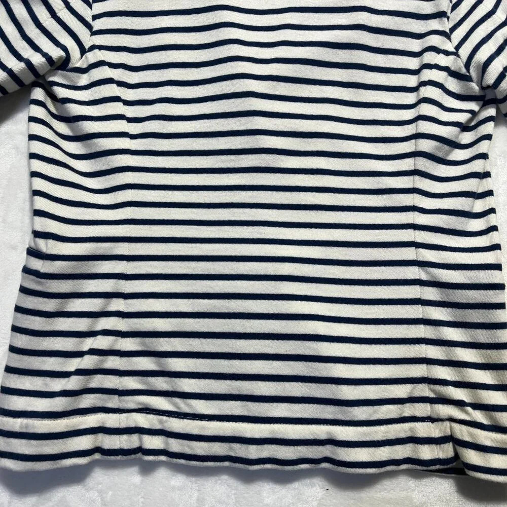 J Crew Factory Striped Blazer Navy Cream Size Small - Picture 6 of 12